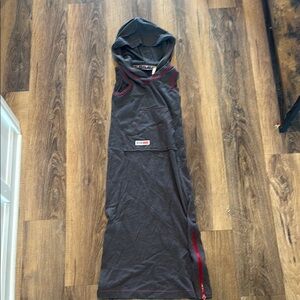 BUM girls maxi dress swim cover sporty dress with red zippers